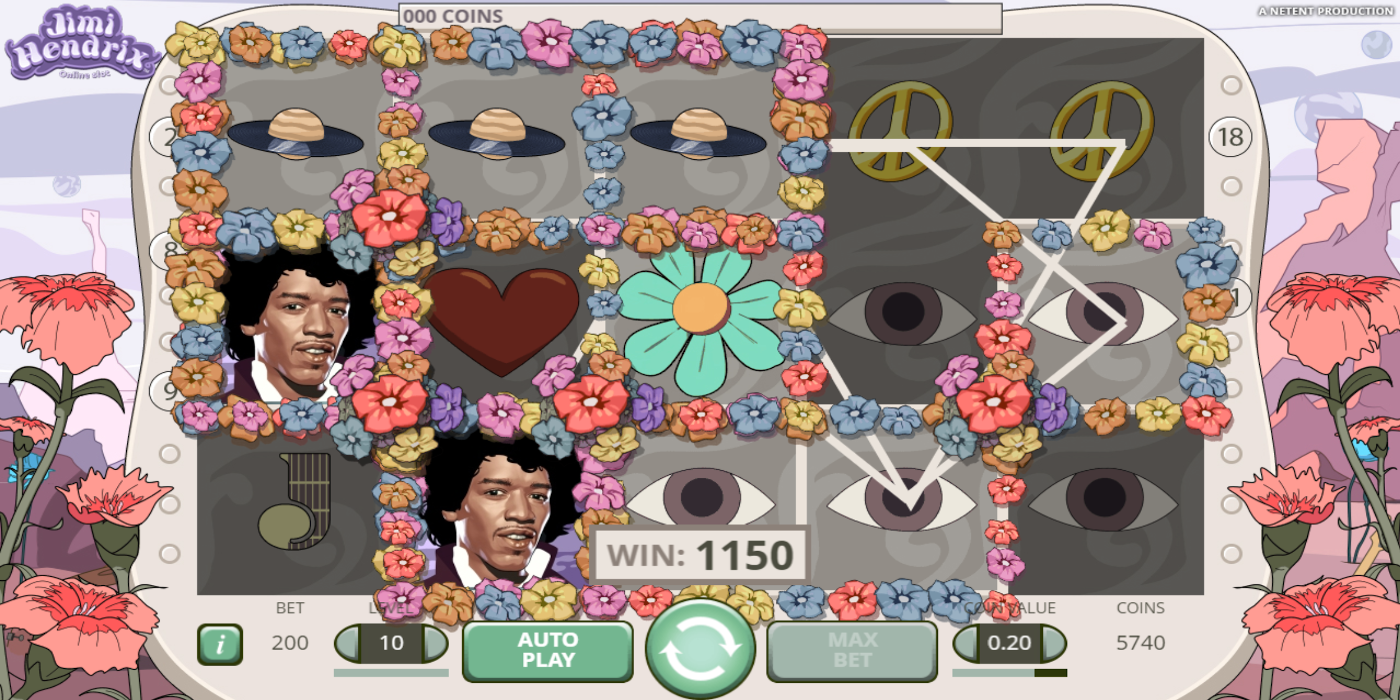 Jimi Hendrix slot game Wild Symbols Win