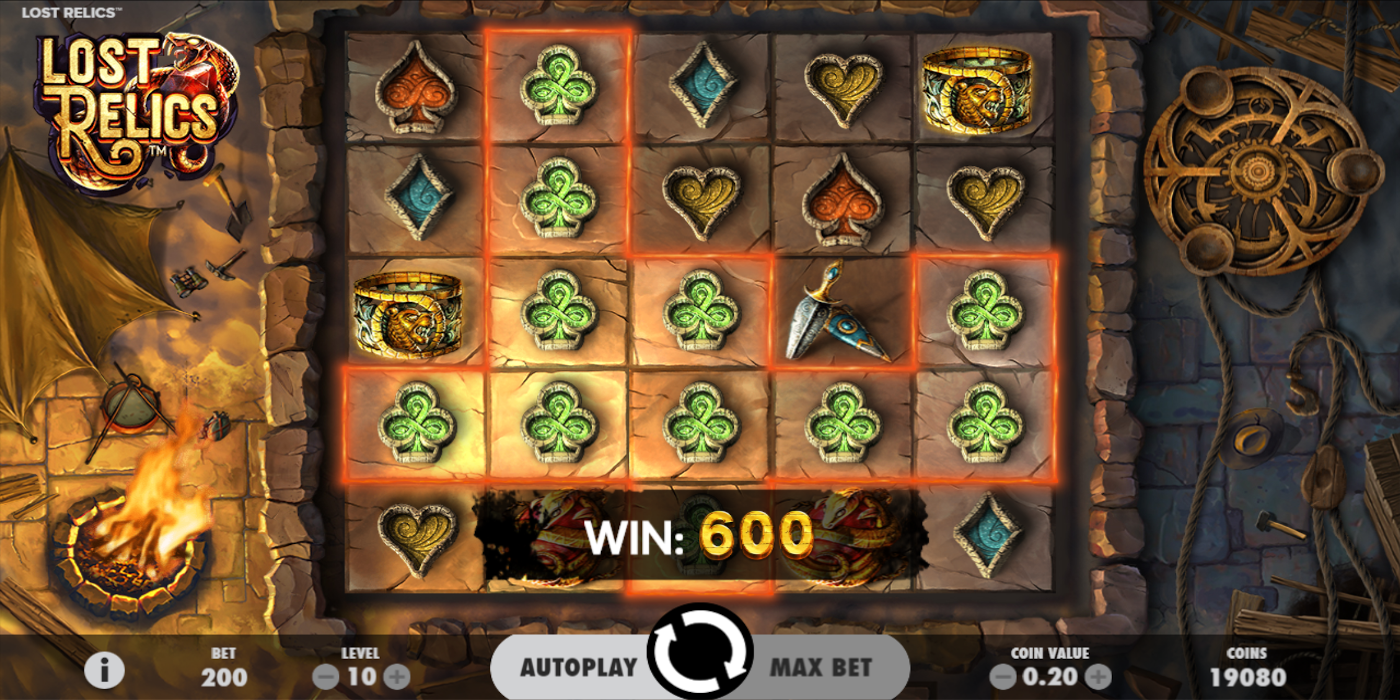 Lost Relics slot game Cluster Pays slot