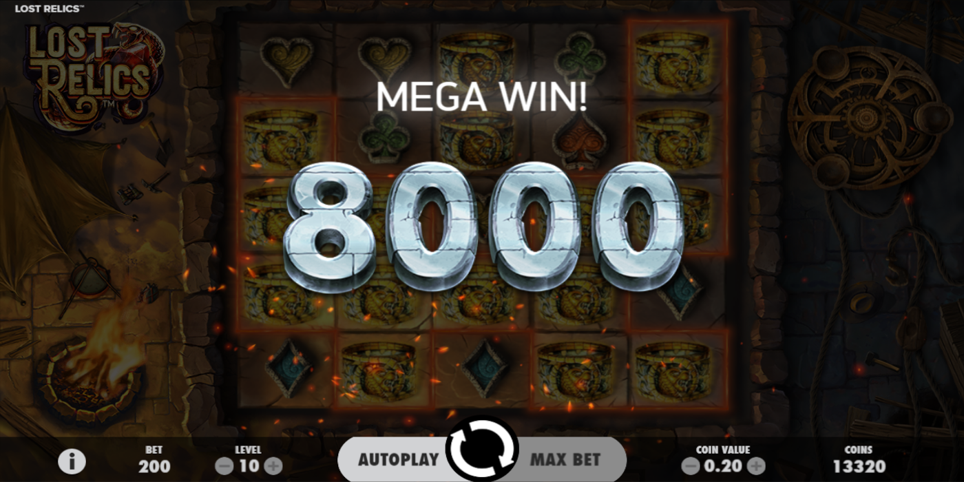 Lost Relics slot game Mega Win