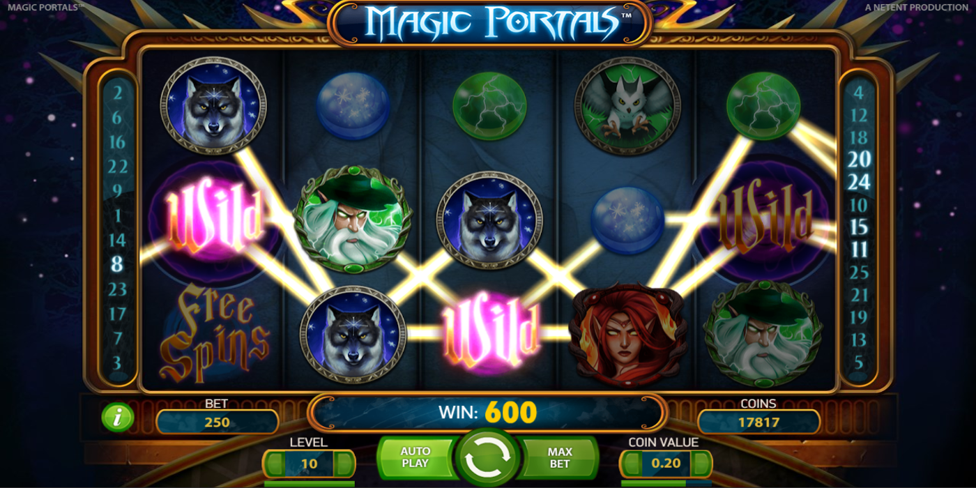 Magic Portals slot game Wild Symbols Win
