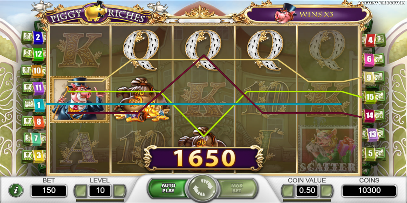 Piggy Riches slot game Wild Symbol Big Win