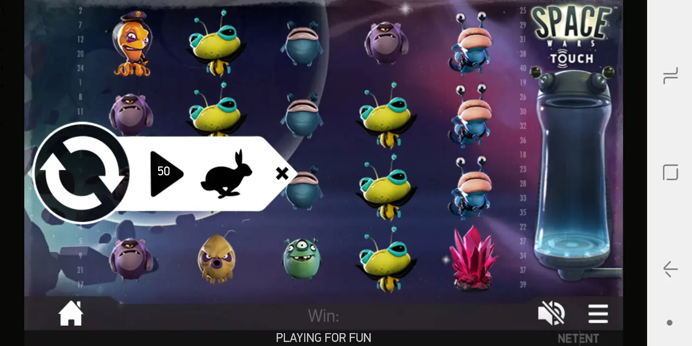 Space Wars slot game Mobile gameplay Touch version