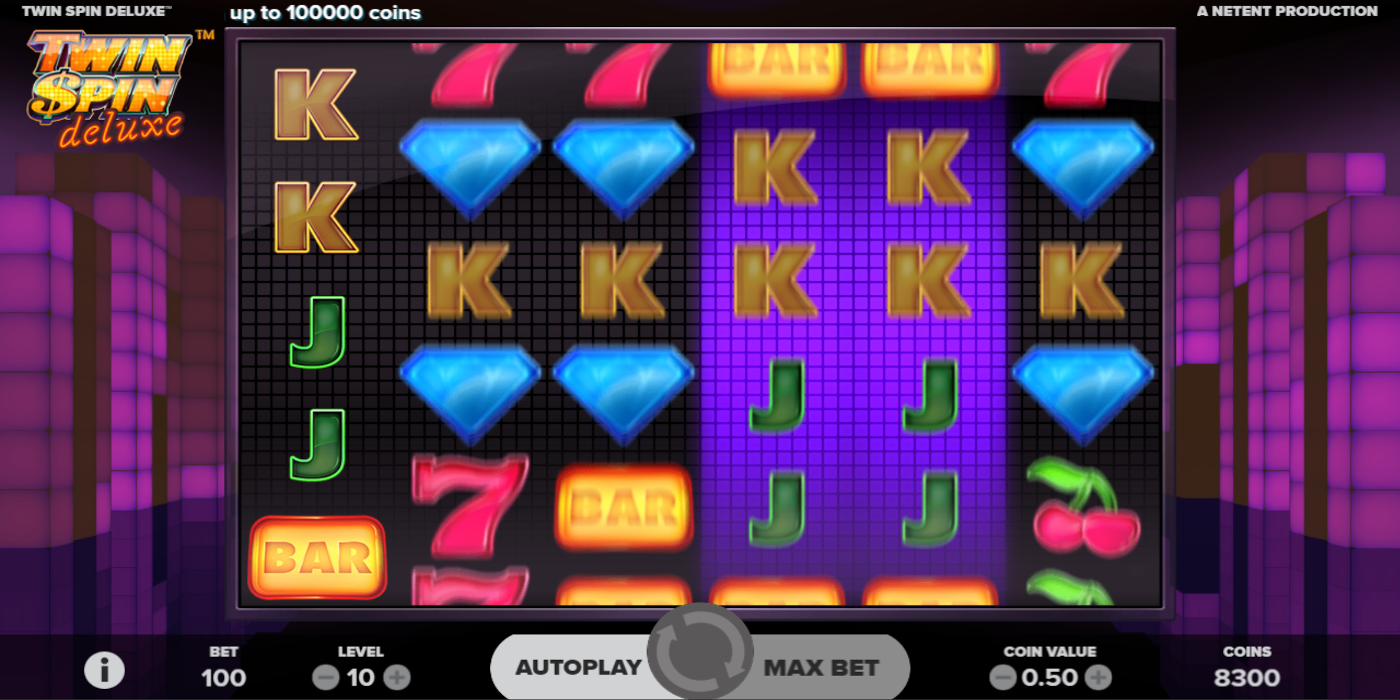 Twin Spin Deluxe slot game Twin Reel feature