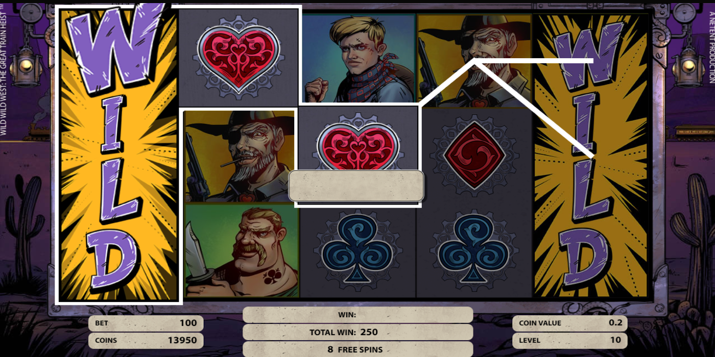 Wild Wild West slot game Expanding Wild during Free Spins round