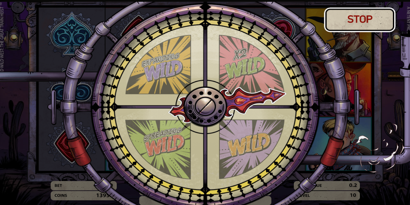 Wild Wild West slot game Wild Wheel before Free Spins round