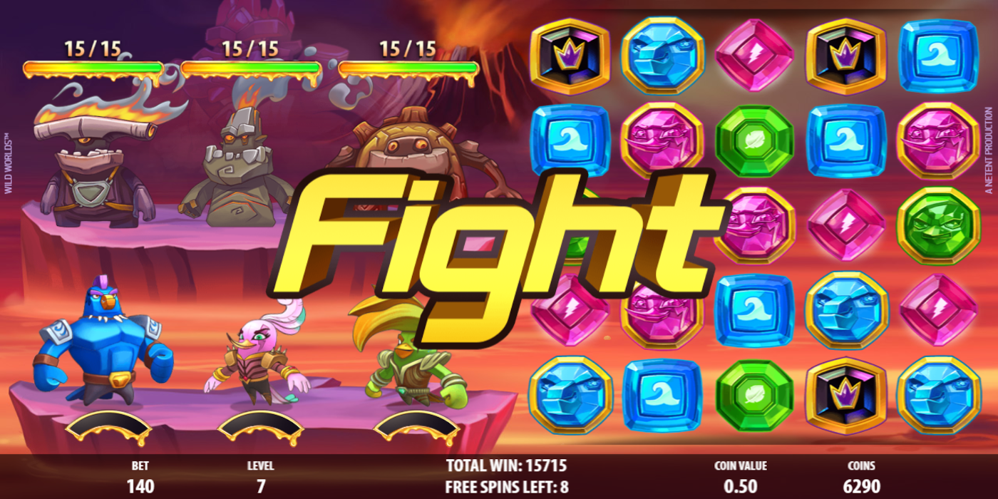 Wild Worlds slot game Fire World during Free Spins round