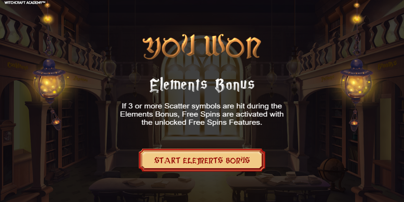 Witchcraft Academy slot game Element Bonus feature