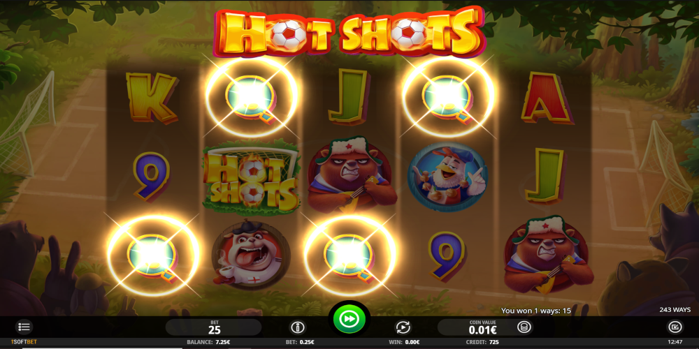 Hot Shots slot game GamePlay
