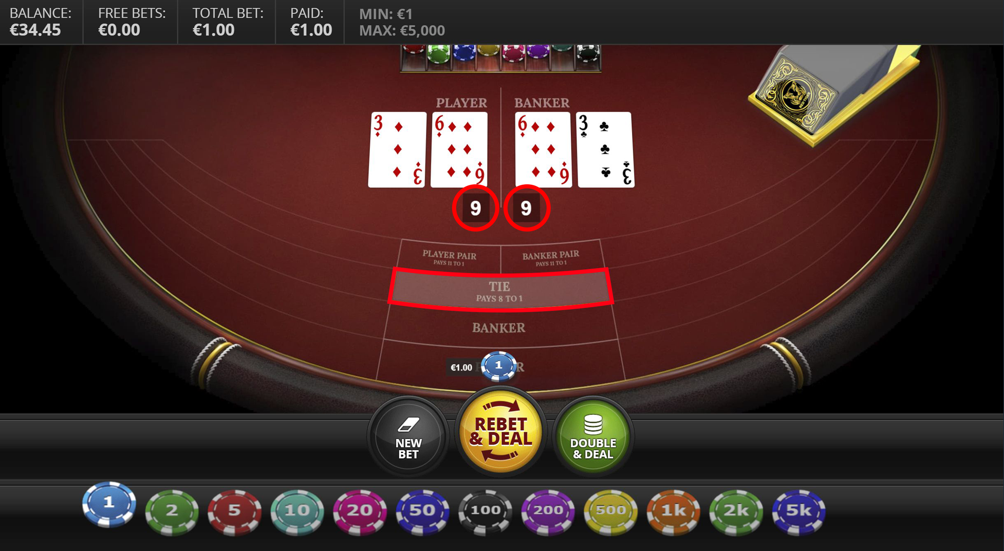 Baccarat Spielregeln Baccara Gewinnchancen ein Unentschieden