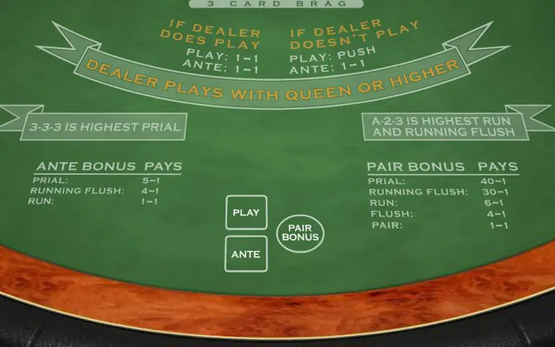 play three card brag online