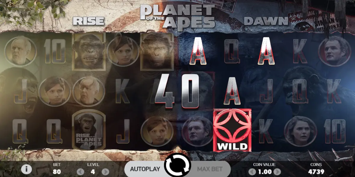 Planet of the Apes slot game Gameplay Win