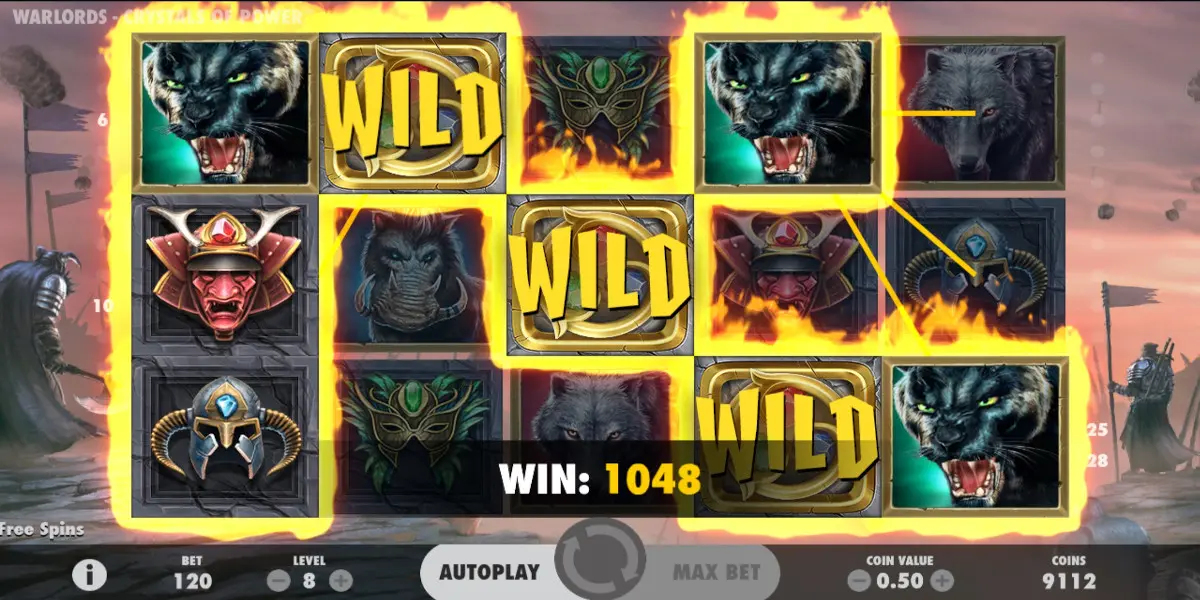 Warlords slot game Wild Symbols Win