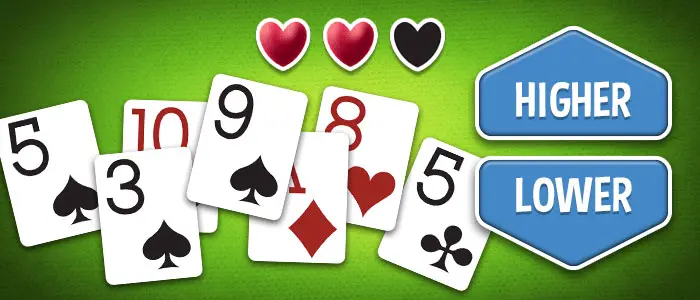 how to play higher High or Low lower online card cards game rules casino