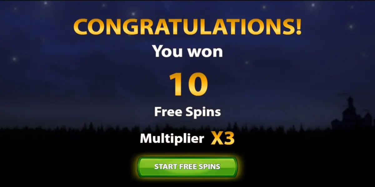 Excalibur slot game Free Spins won