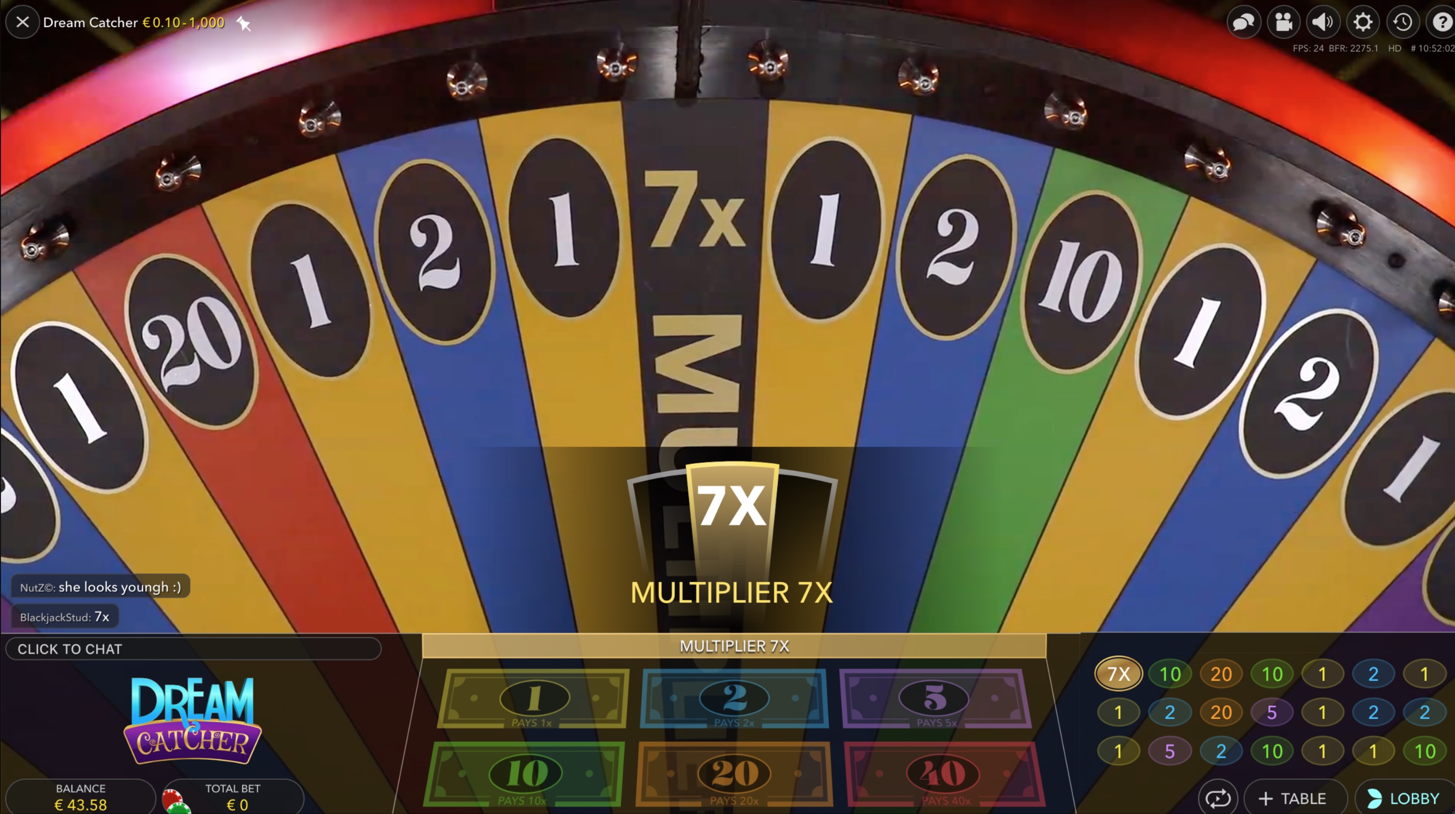 Live Dream Catcher Game Money Wheel Casino Game