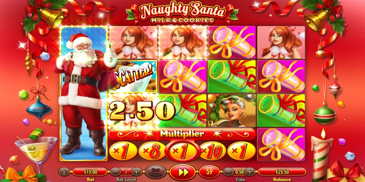 Naughty Santa slot game Santa's Expanding Wild