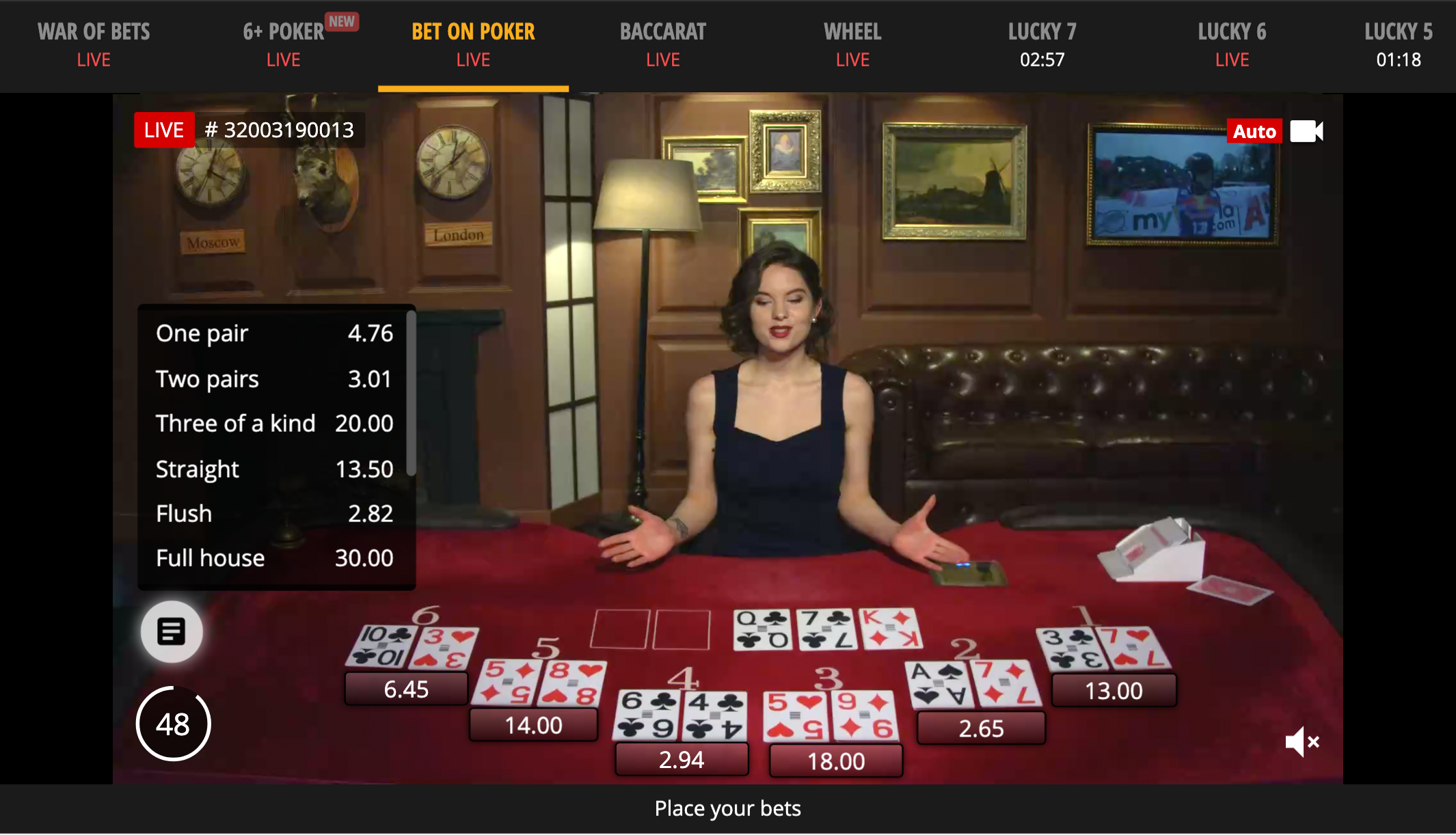 BetGames TV Live Betting games online for real money with live dealer