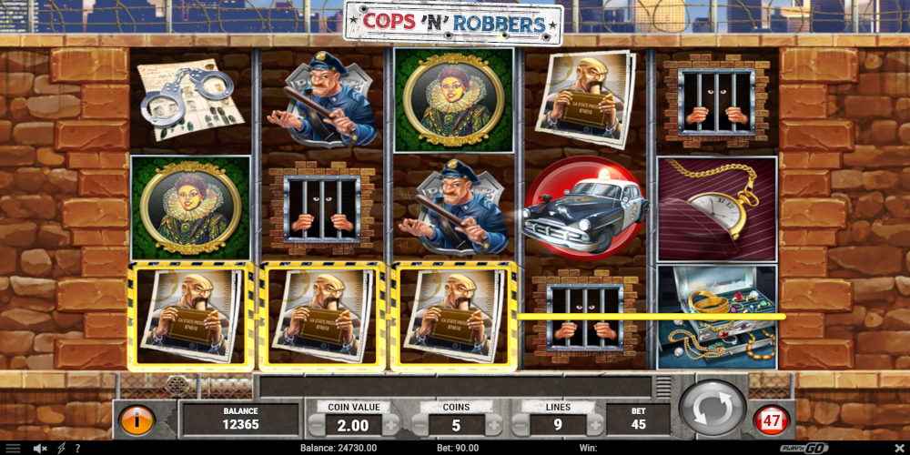Cops‘n’Robbers casino slot game DEMO for free at the top of the page
