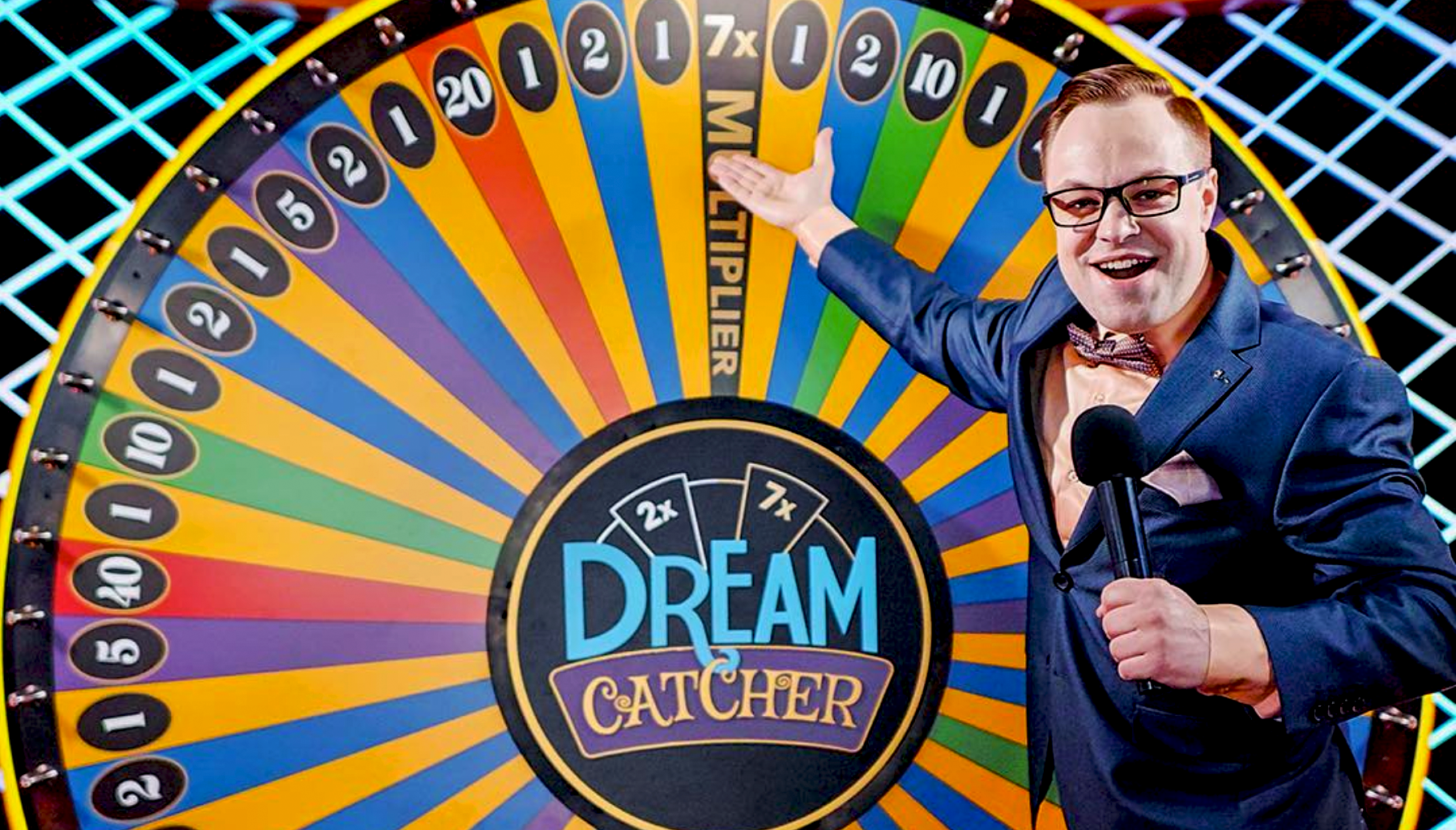 Dealer live casino games online live Money Wheel spinning in the studio