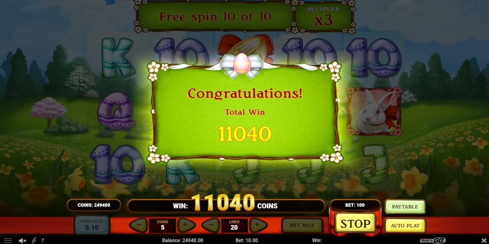 Easter Eggs slot game Win during Free Spin