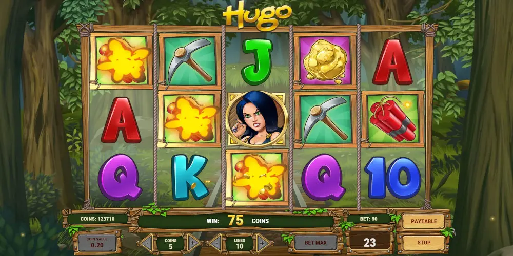 Hugo slot machine Gameplay Win