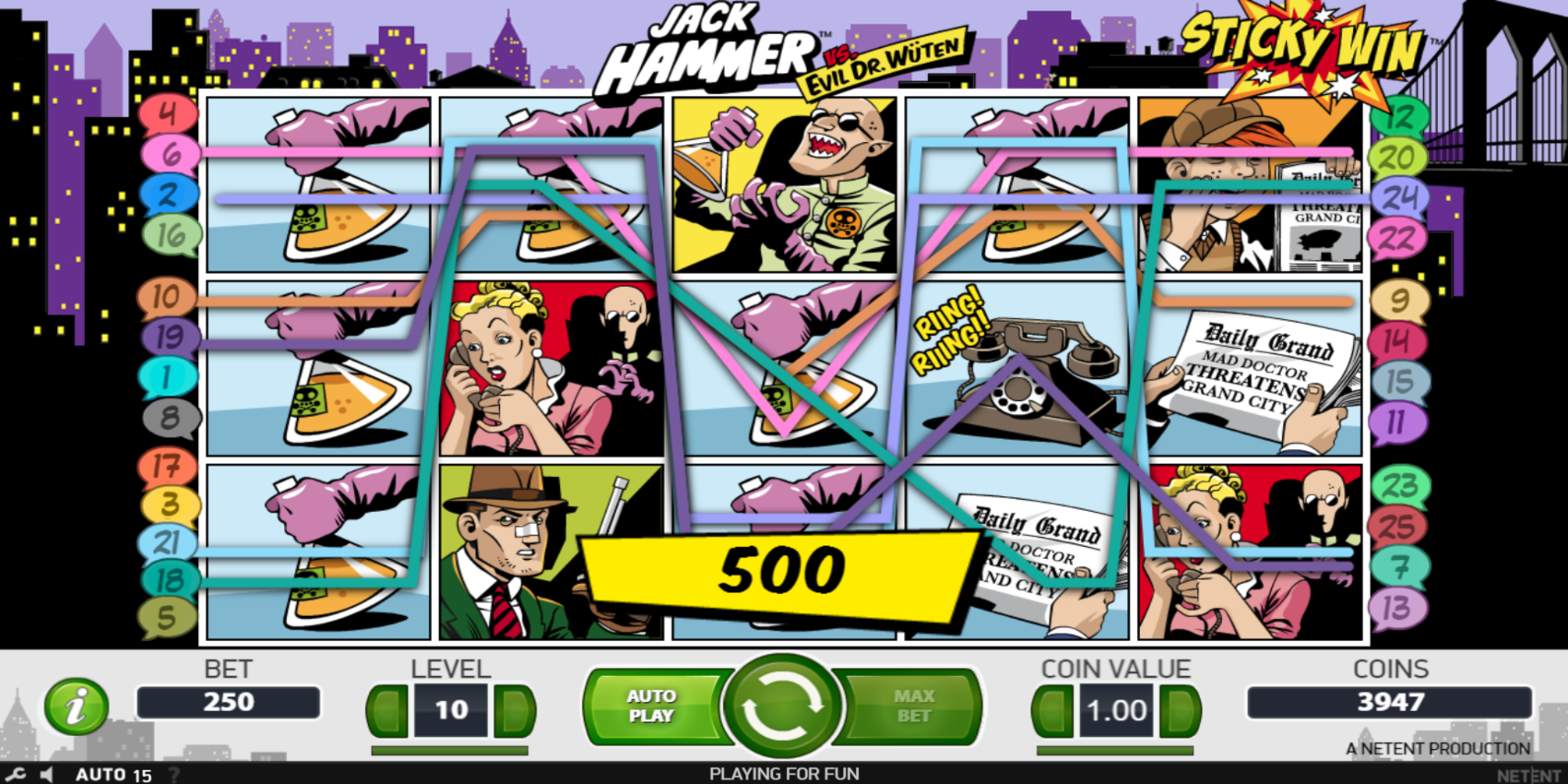 Jack Hammer slot game Gameplay Sticky Win