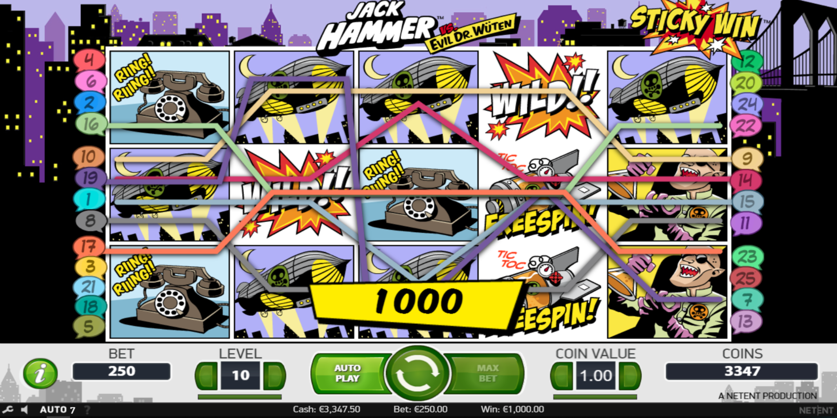 Jack Hammer slot game Wild Symbols Win