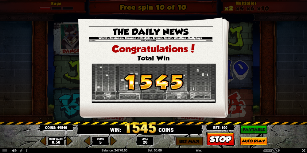 Rage to Riches slot game Win