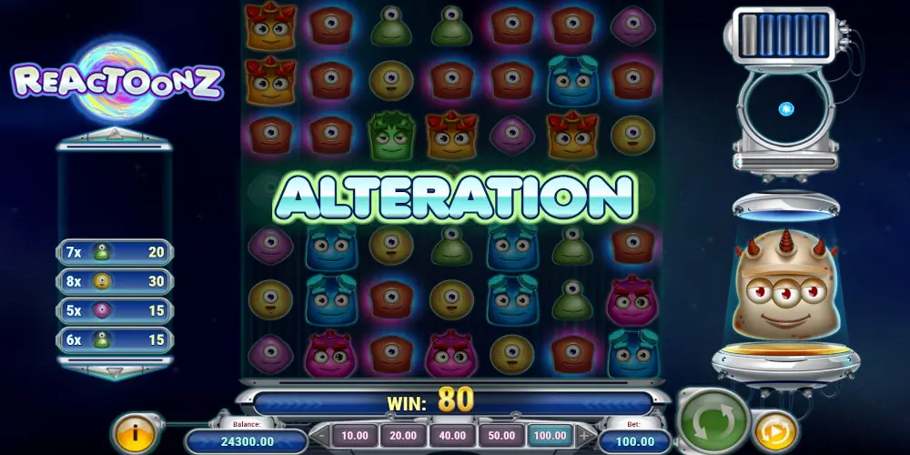 Reactoonz slot game Alteration special feature
