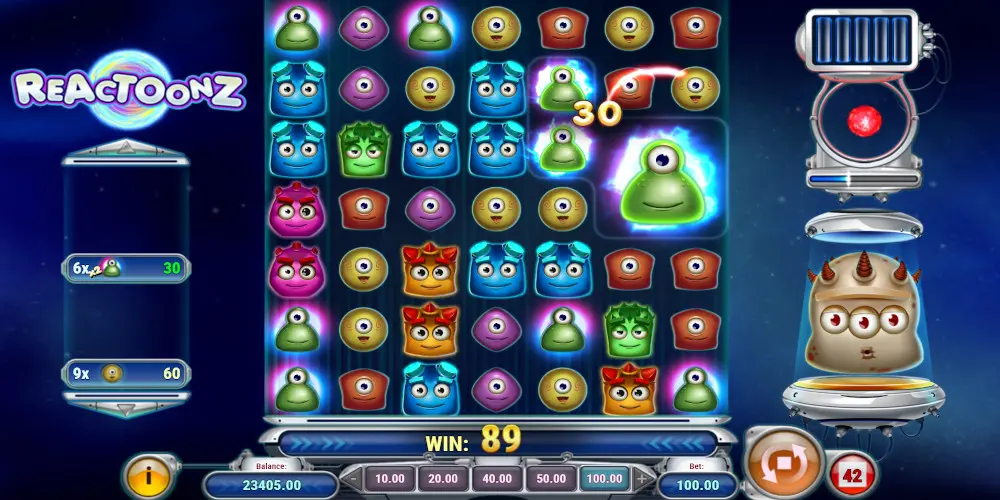 Reactoonz slot game Multiplied Symbols