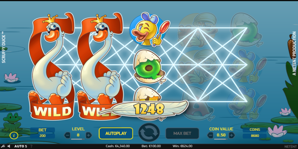Scruffy Duck slot game x2 Wild