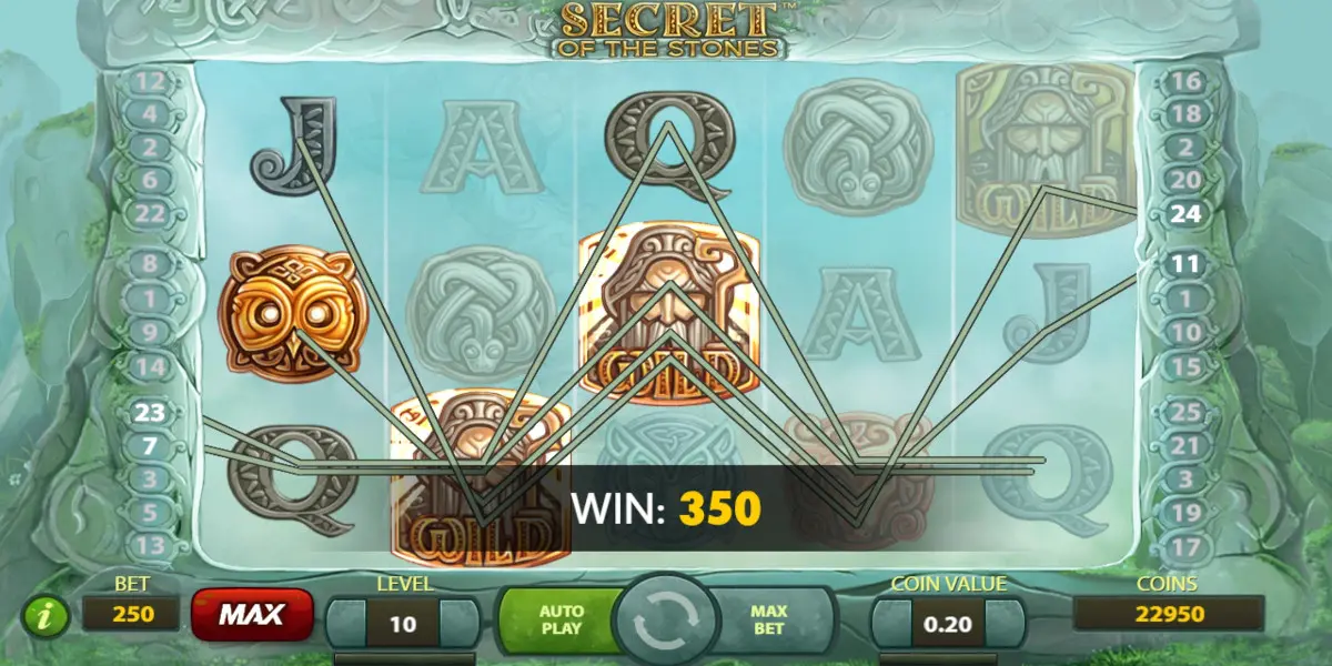 Secret of the Stones slot game Wild Symbols Win