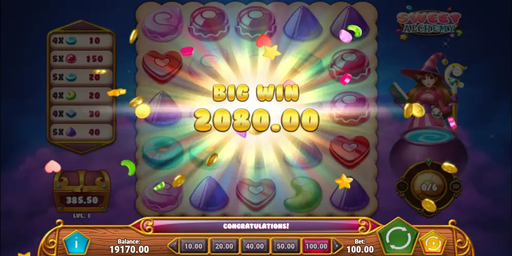 Sweet Alchemy slot game Big Win