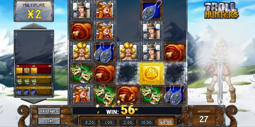 Troll Hunters slot game Gameplay WIN