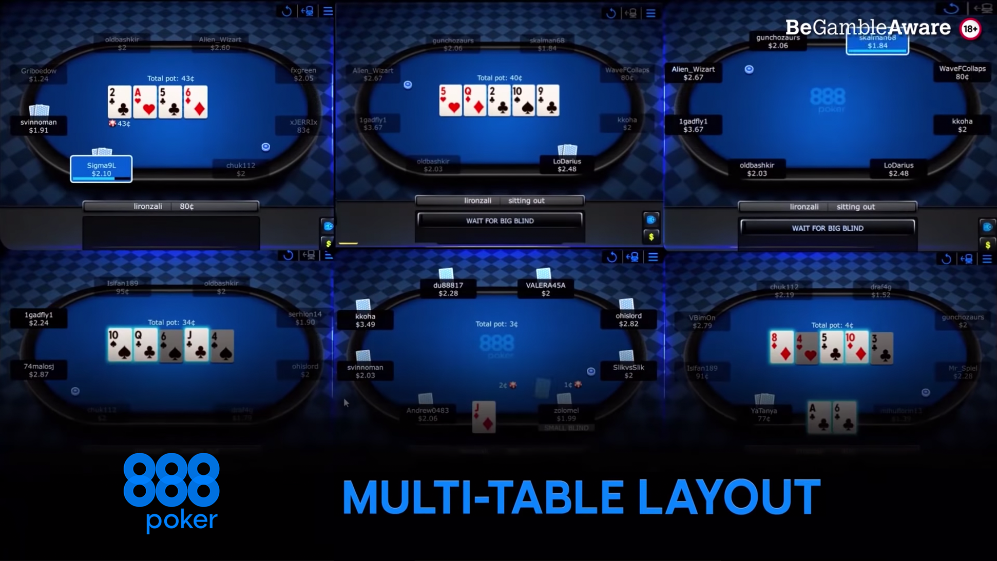 Learn how to play poker online for real money 888poker multi-table layout