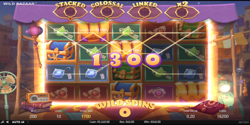 Wild Bazaar slot game Win during Wild Spins