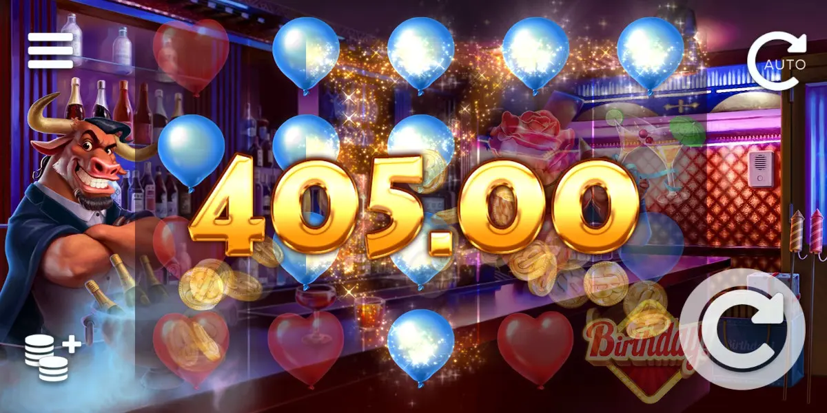 Birthday! slot game Gameplay Win