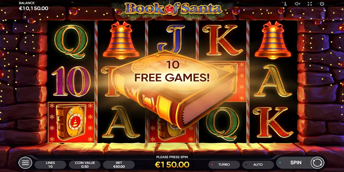 Book of Santa slot game Free Spins won