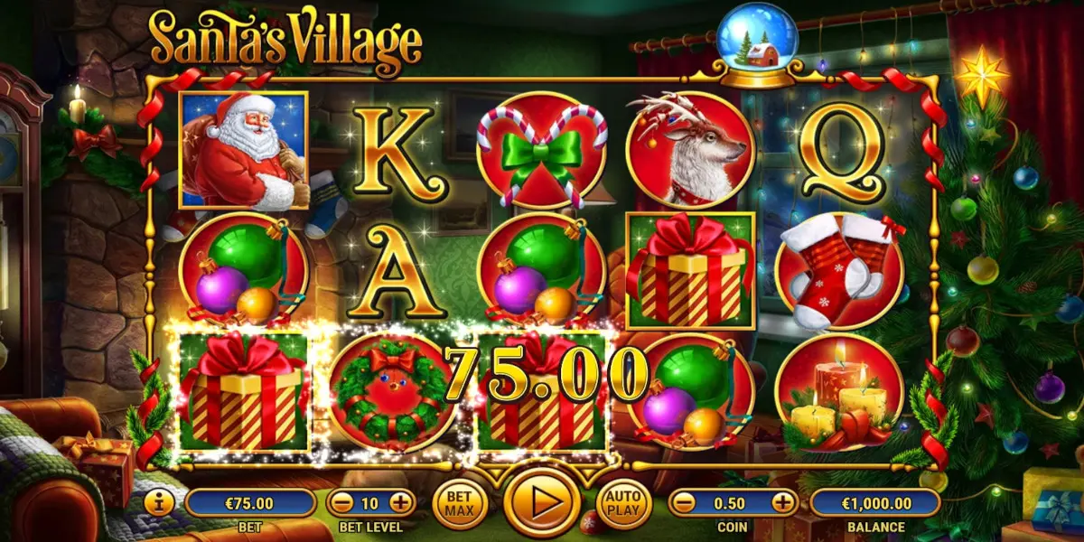 Santa's Village slot game Wild Symbols won