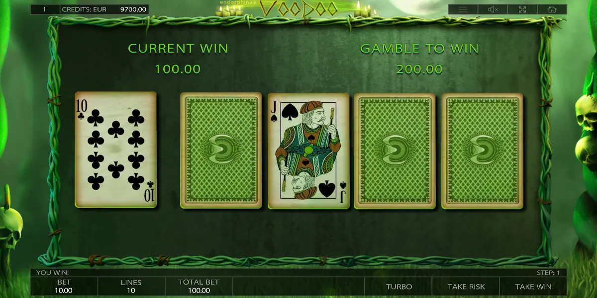Voodoo slot game Risk Game feature