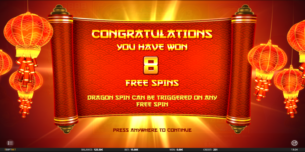 3888 Ways of the Dragon Free Spins