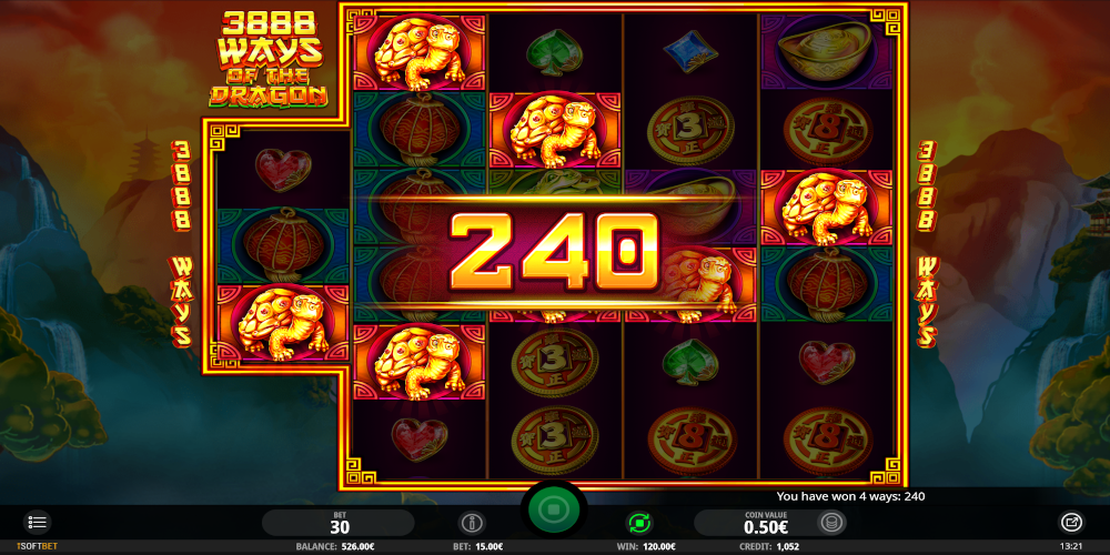 3888 Ways of the Dragon GamePlay Win