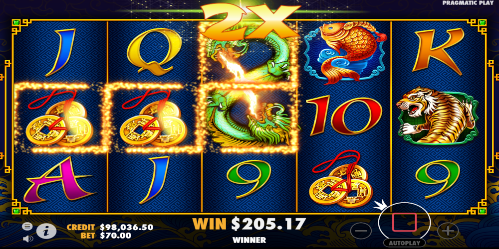 8 Dragons slot game Win during Free Spins
