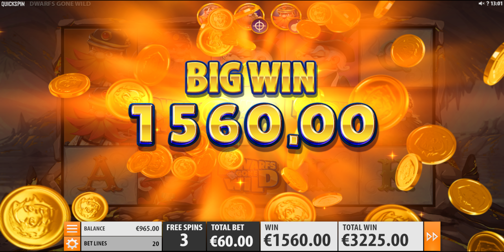 Dwarfs Gone Wild slot game Big Win