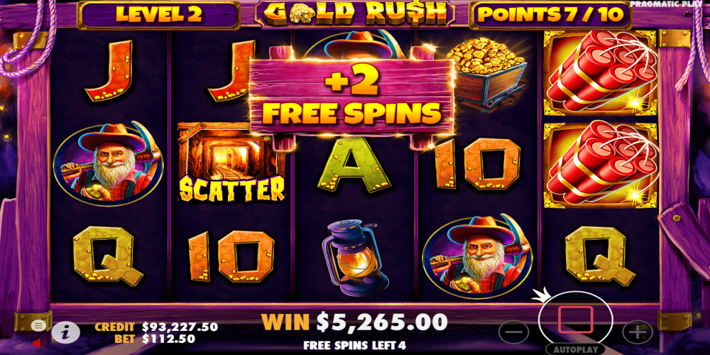 Gold Rush slot game Extra Free Spins