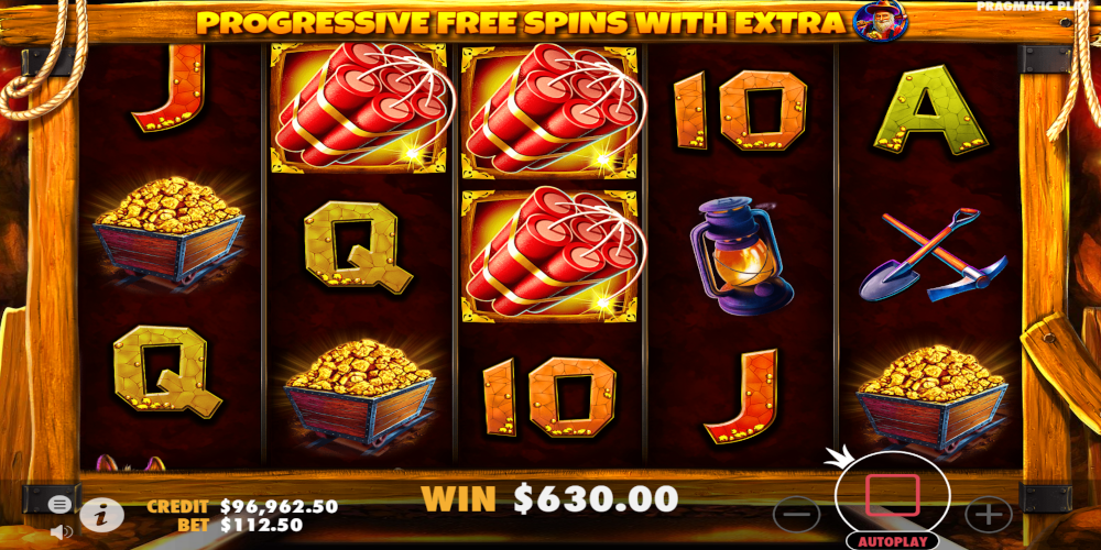Gold Rush slot game Wild Symbols win