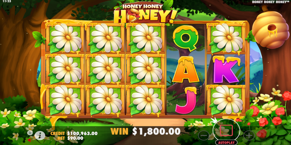 Honey honey honey slot game Sticky Streak button