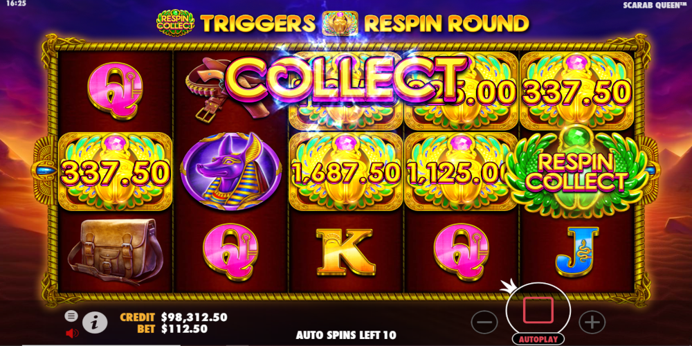 John Hunter and the Tomb of the Scarab Queen slot game Re-Spin