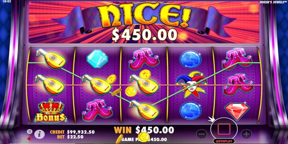 Joker's Jewels slot game Big Win