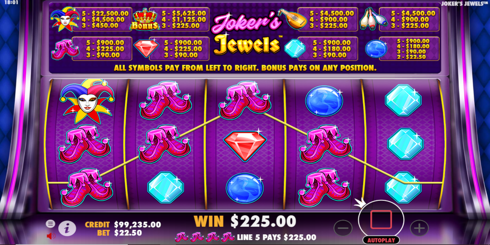 Try Joker Jewels online casino slot demo free